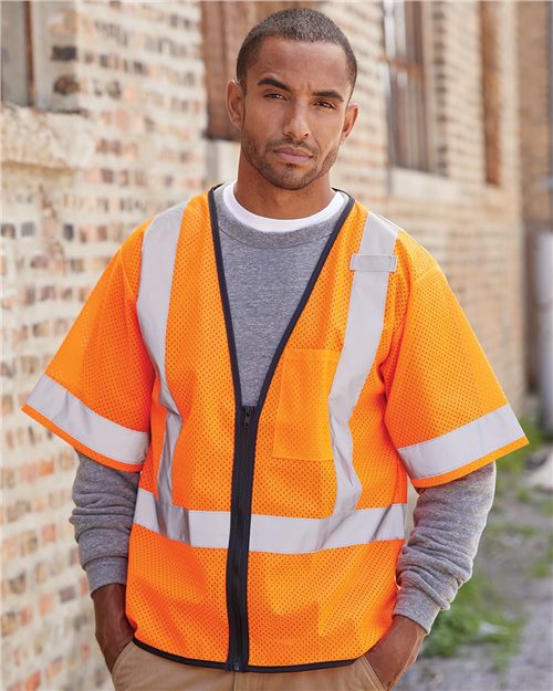 1567-1568 Unisex Economy Single Pocket Zipper Vest