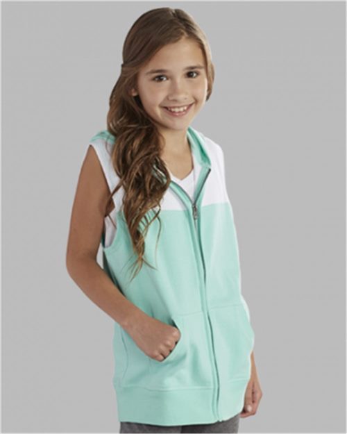 YV30 Youth Sleeveless Hooded Sweatshirt