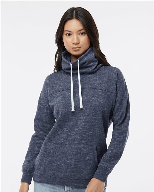8673 Women’s Mélange Fleece Cowl Neck Sweatshirt