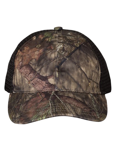111P Garment Washed Printed Trucker Cap