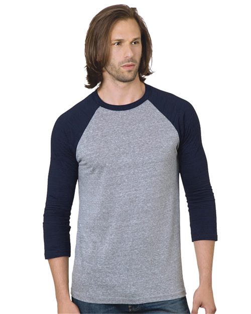 9525 Unisex Triblend Three-Quarter Sleeve Raglan T-Shirt