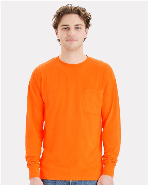 W120 Unisex Workwear Long Sleeve Pocket T-Shirt