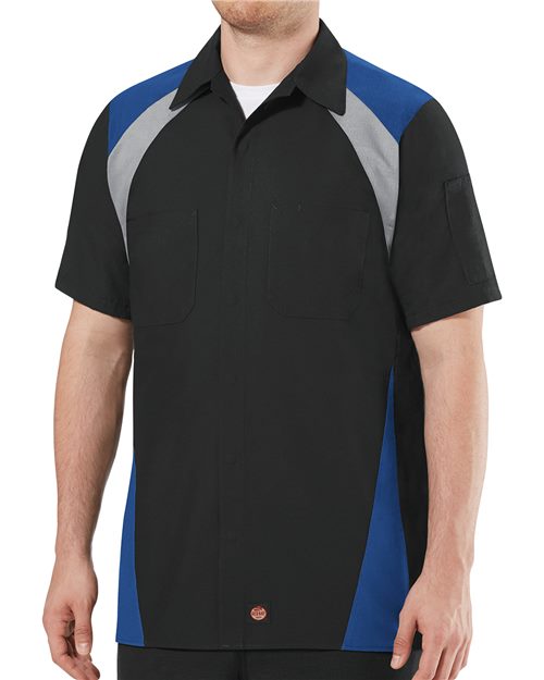 SY28 Men's Tri-Color Short Sleeve Shop Shirt