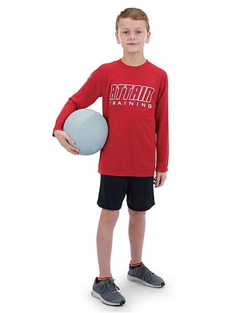 2796 Youth Attain Wicking Long Sleeve Shirt