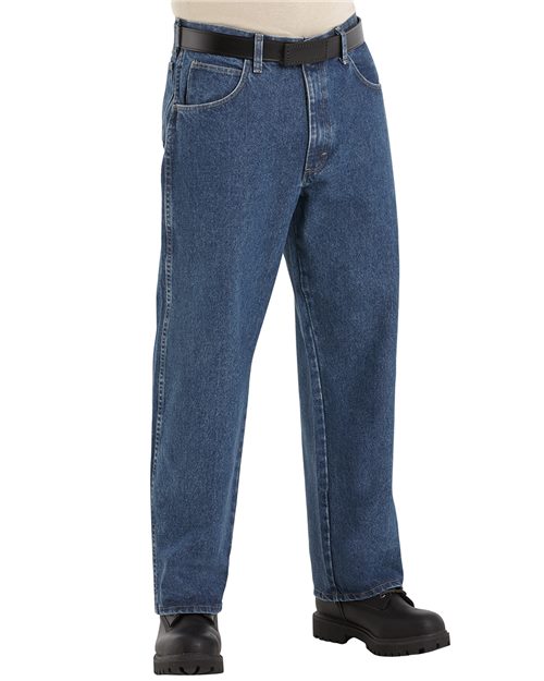 PEJ6 Men's Stone Washed Loose Fit Denim Jean