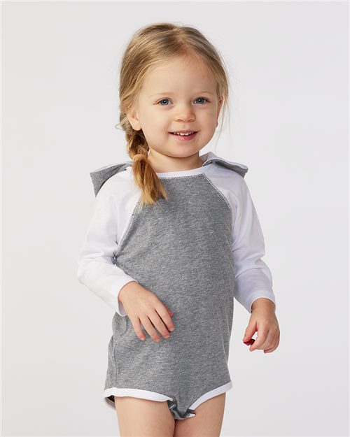 4418 Infant Fine Jersey Character Hooded Long Sleeve Bodysuit with Ears