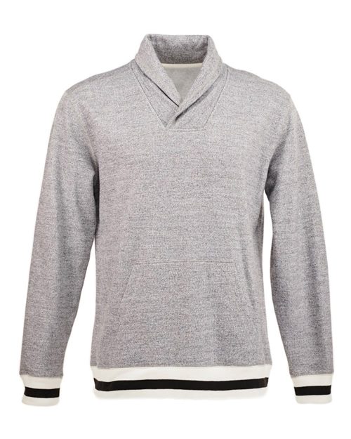 8704 Men's Peppered Fleece Shawl Collar Sweatshirt