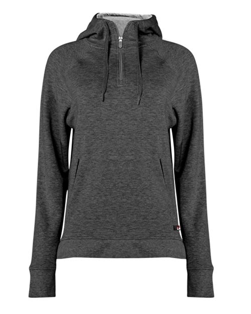 1051 Women's FitFlex French Terry Quarter-Zip Hooded Pullover