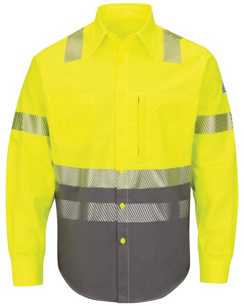 SLB4H Men's Hi-Visibility Color Block Uniform Shirt - EXCEL FR ComforTouch - 7 oz
