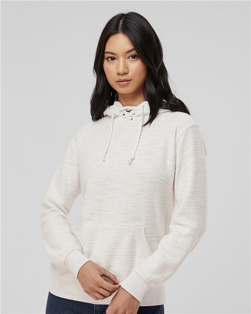 8694 Women’s French Terry Sport Lace Scuba Hooded Sweatshirt