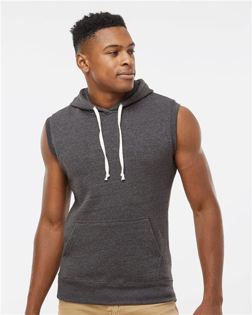8877 Men's Triblend Sleeveless Hooded Sweatshirt