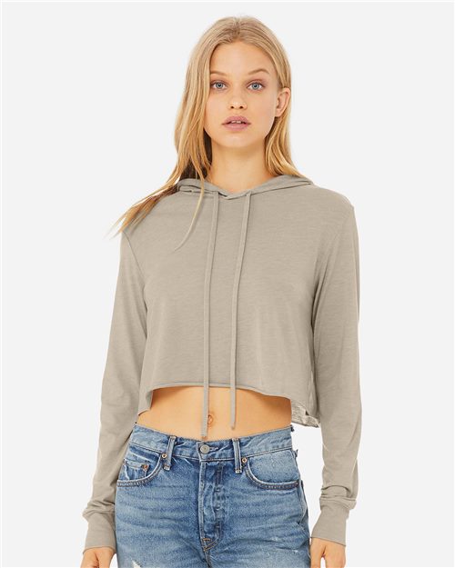 8512 Women’s Triblend Crop Long Sleeve Hoodie Tee