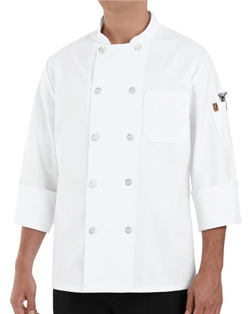 0423 100% Polyester Ten Pearl Button Chef Coat