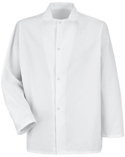 0416 Men's Gripper-Front Short Butcher Coat