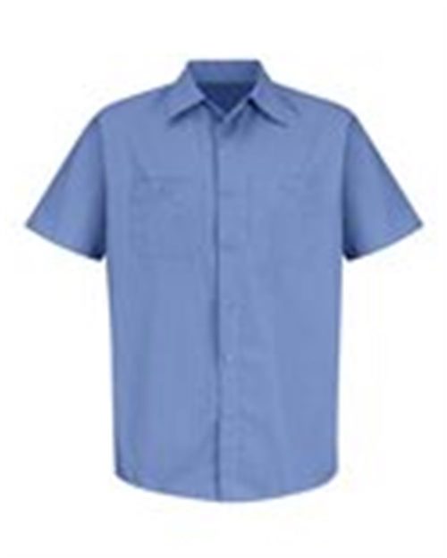 SB22T Men's Tall Industrial Stripe Short Sleeve Work Shirt