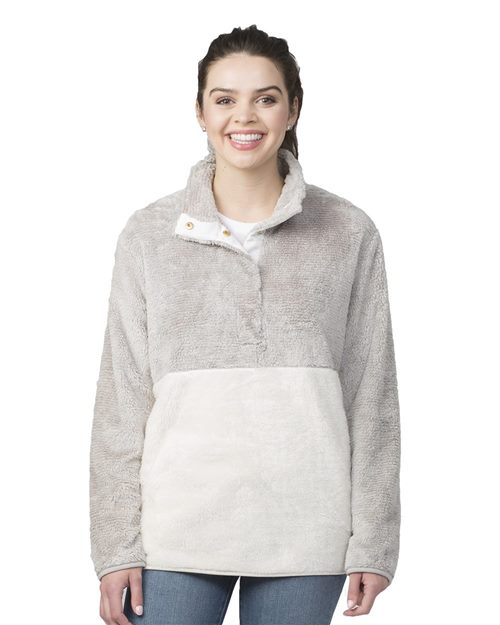 FZ01 Unisex Fuzzy Half-Snap Fleece Pullover
