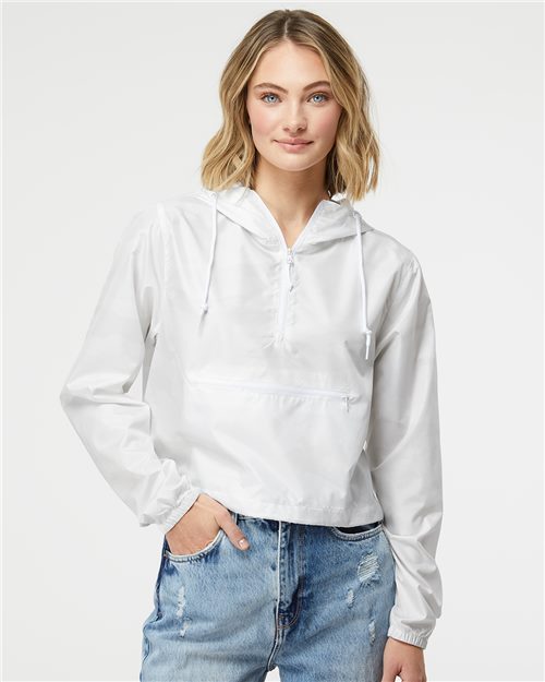 EXP64CRP Women's Lightweight Quarter-Zip Pullover Crop Windbreaker