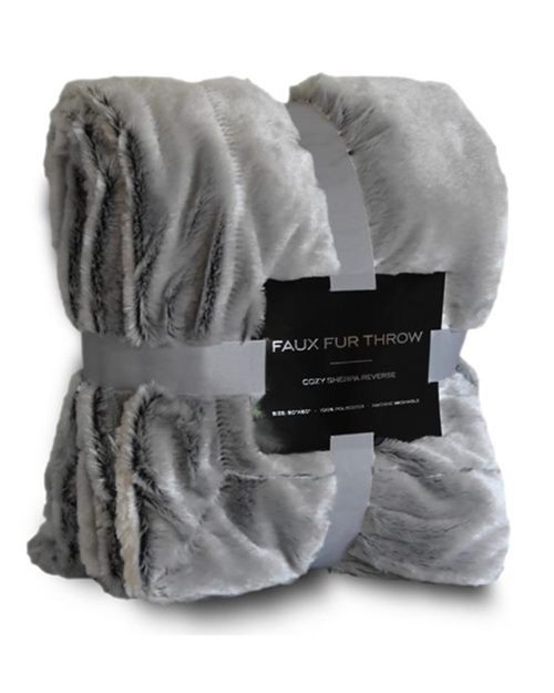8730 Faux Fur Throw Blanket
