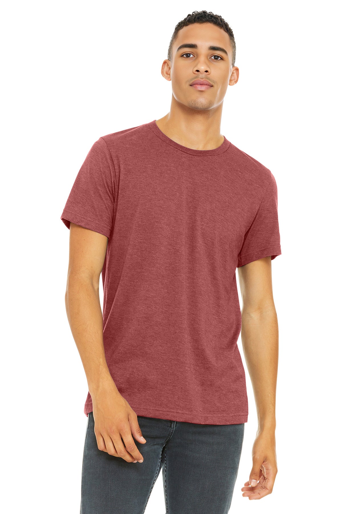 BC3001CVC_heathercanvasred_model_front.jpg