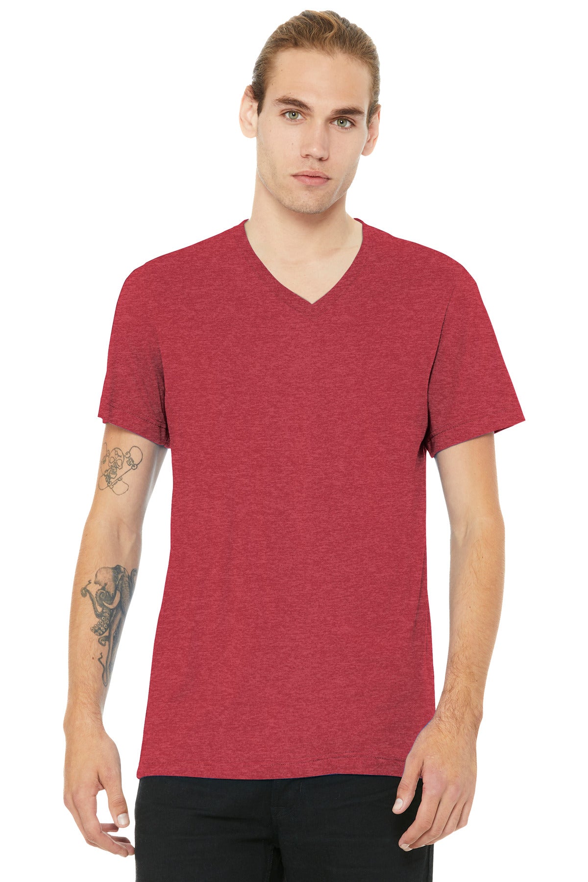 BC3005CVC_heatherred_model_front.jpg