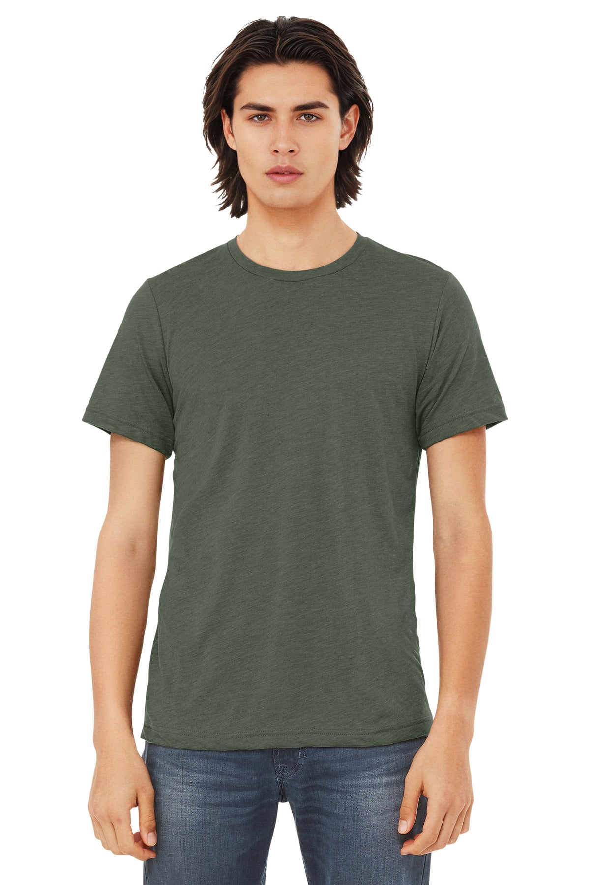 BC3413_militarygreentriblend_model_front.jpg