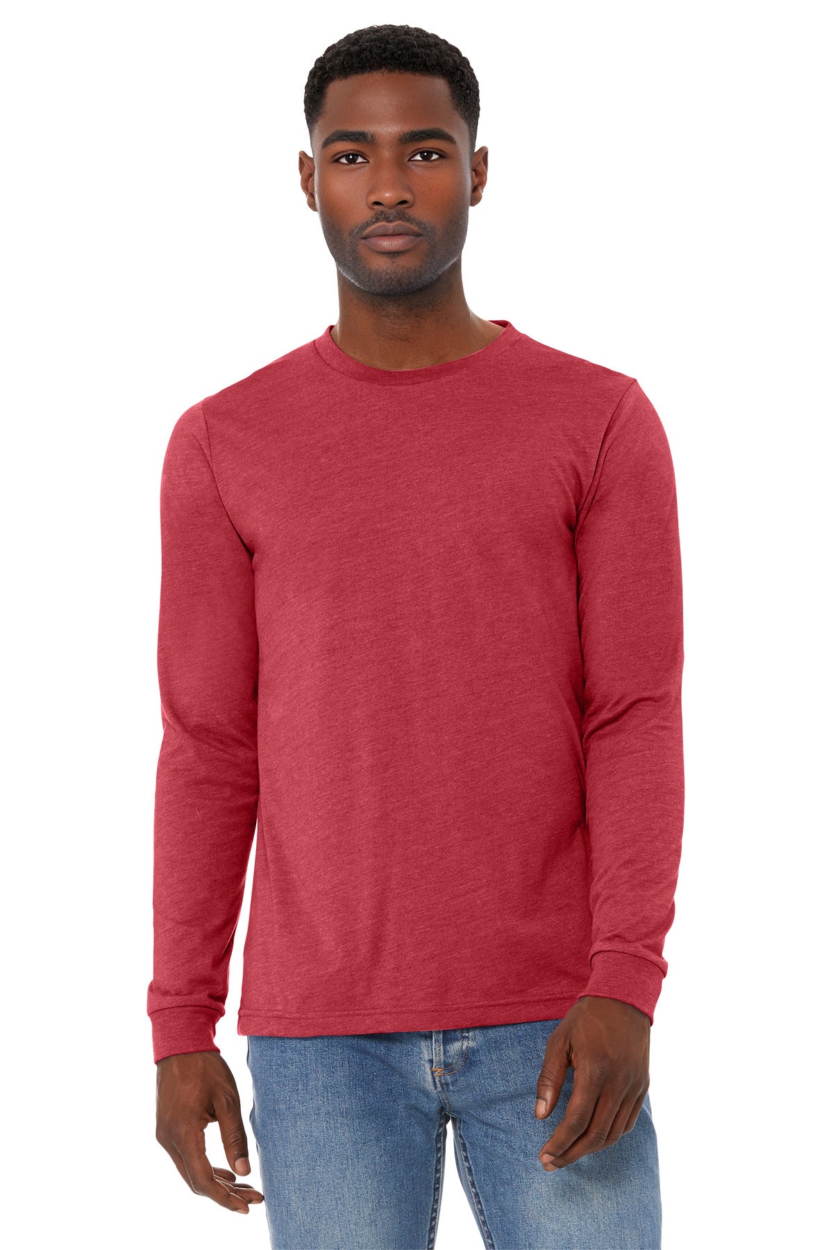 BC3501CVC_heatherred_model_front.jpg