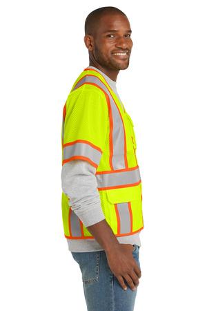 CSV106 ANSI 107 Class 3 Surveyor Mesh Zippered Two-Tone Short Sleeve Vest