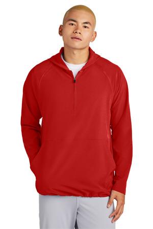 JST488 Repeat 1/2-Zip Long Sleeve Hooded Jacket