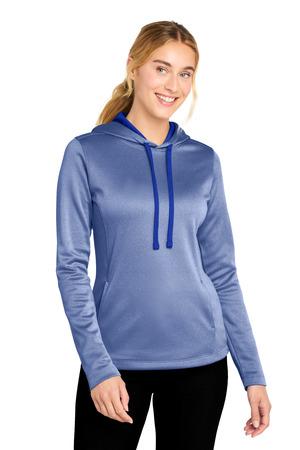 LST264 Women's PosiCharge Sport-Wick Heather Fleece Hooded Pullover