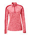 LST397 Women's PosiCharge Electric Heather Colorblock 1/4-Zip Pullover