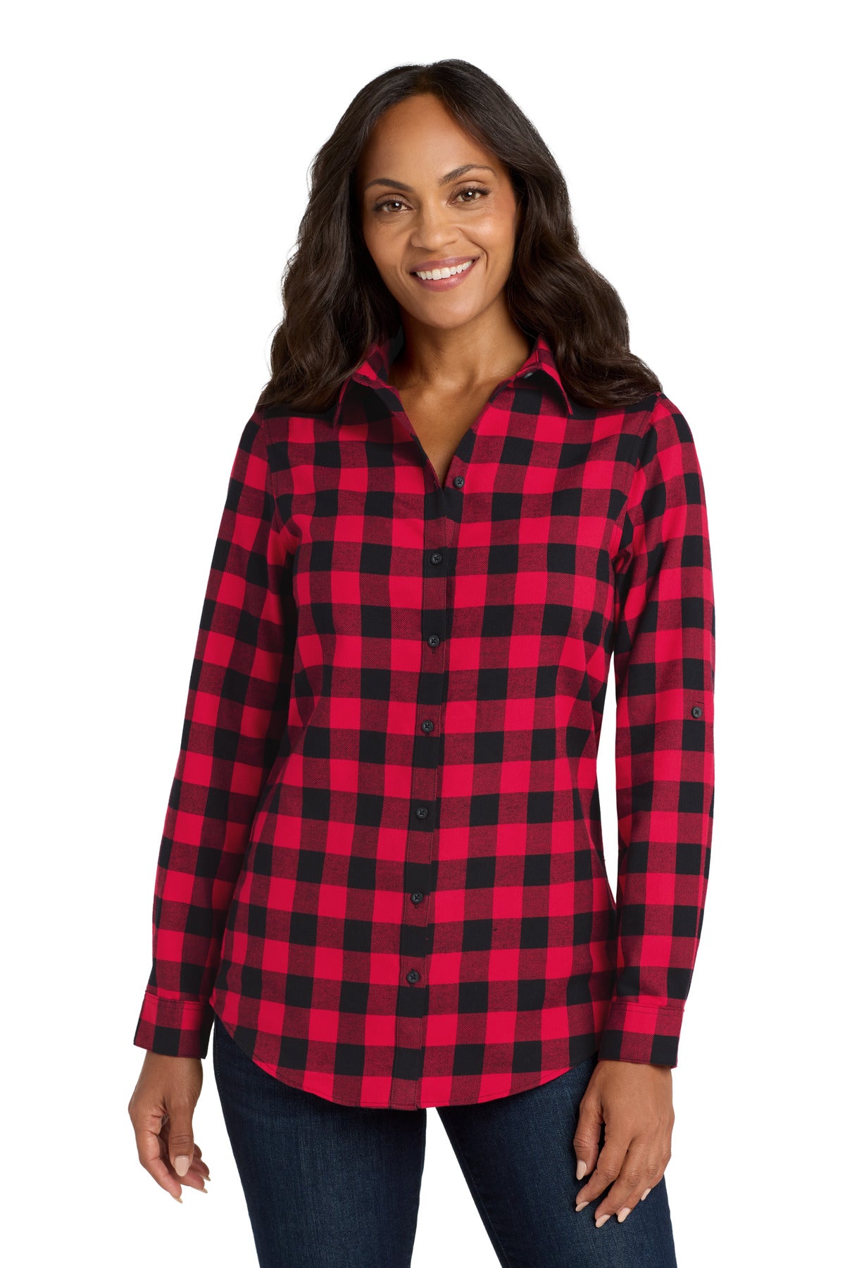 LW668_redblackbuffalocheck_model_front.jpg
