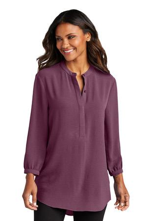 LW713 Women's 3/4-Sleeve Textured Crepe Tunic