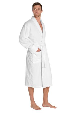 103 Checkered Terry Shawl Collar Robe