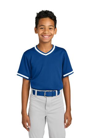 YST221 Youth Tough Mesh V-Neck Baseball Jersey