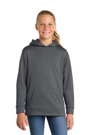 YST235 Youth Sport-Wick Fleece Colorblock Hooded Pullover