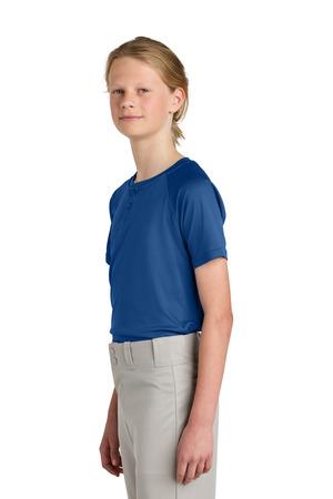 YST359 Youth PosiCharge Competitor 2-Button Henley