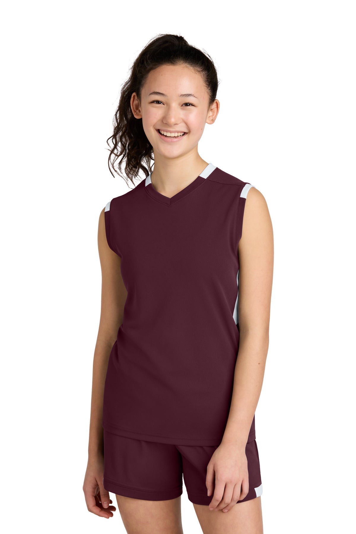 YST441_maroonwhite_model_front.jpg